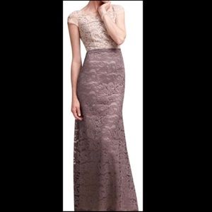 BHLDN Adrianna Papell Lace Maxi Dress Purple